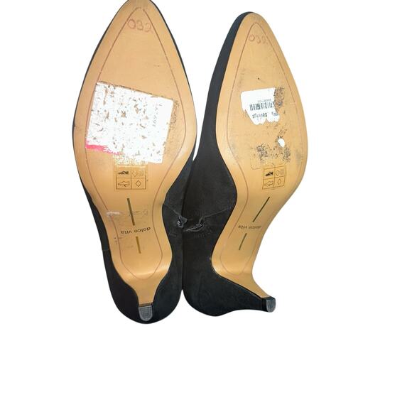 Dolce Vita Black Suede Pointed Toe Kitten Heel Ankle Boots Size 9.5 - Picture 8 of 12